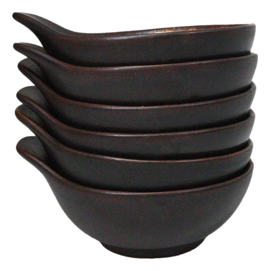 Pack Of 5 Blue Aozora Kannyu Small Ponzu Tonsui Miso Soup Bowls With Handle 5oz