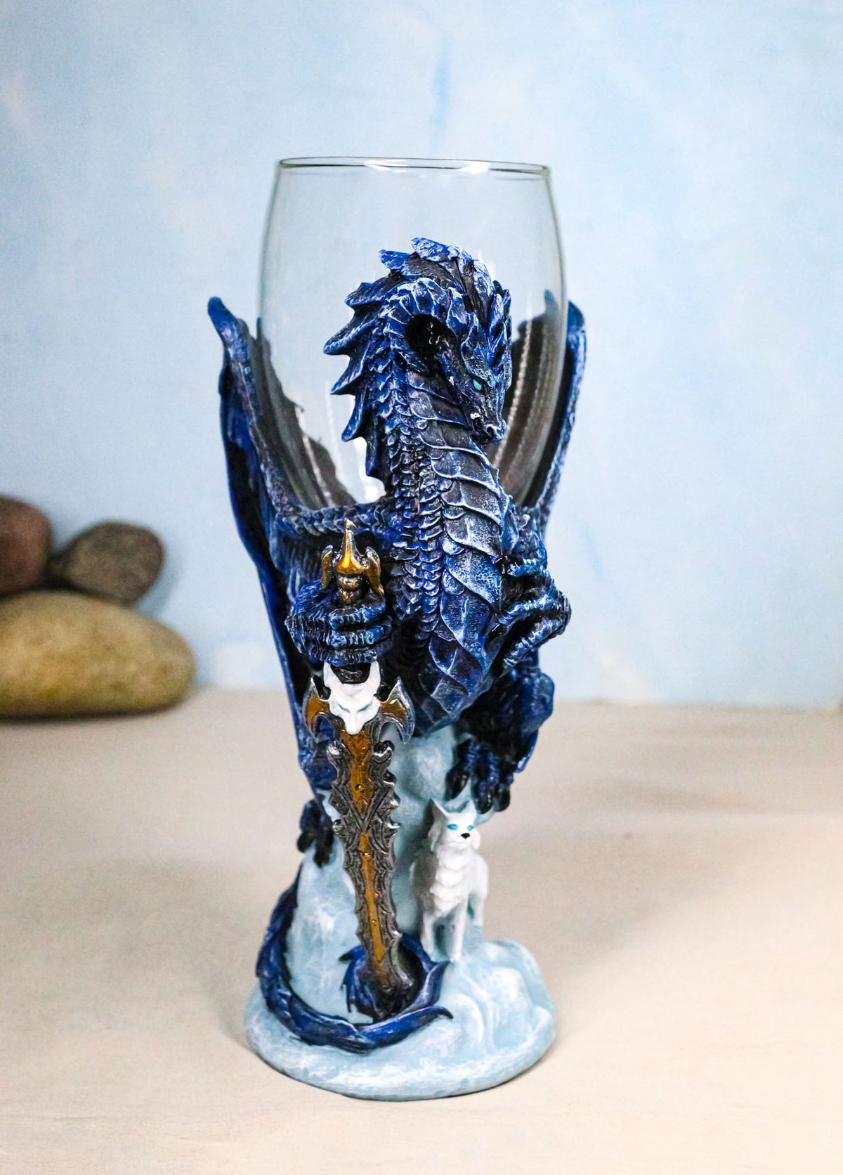 Ruth Thompson Elemental Dragon Alpha Blade Sword Glass Wine Goblet Chalice Cup