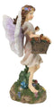 Enchanted Garden Butterfly Fairy With Floral Laurel And Apple Basket Figurine