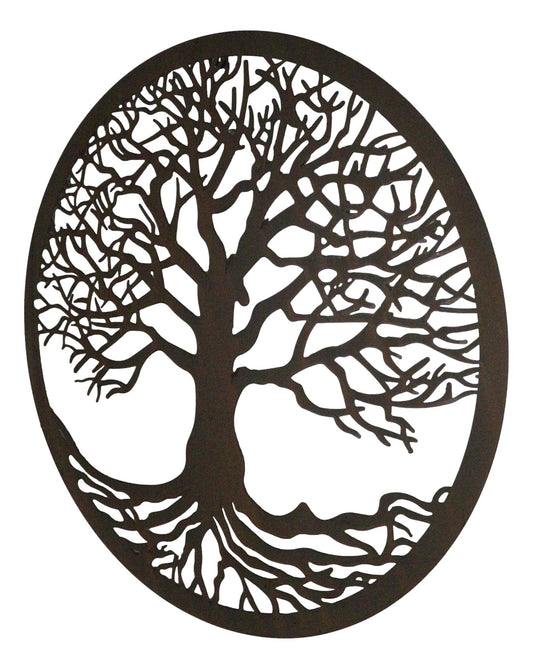 Brown 23"D Oversized Celtic Tree of Life Medallion Metal Wall Circle Plaque
