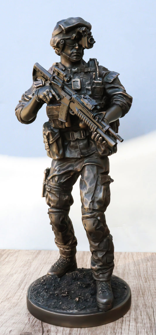 Ebros Large US Military Special Operations Covert Night Mission Soldier Statue 12.5"H