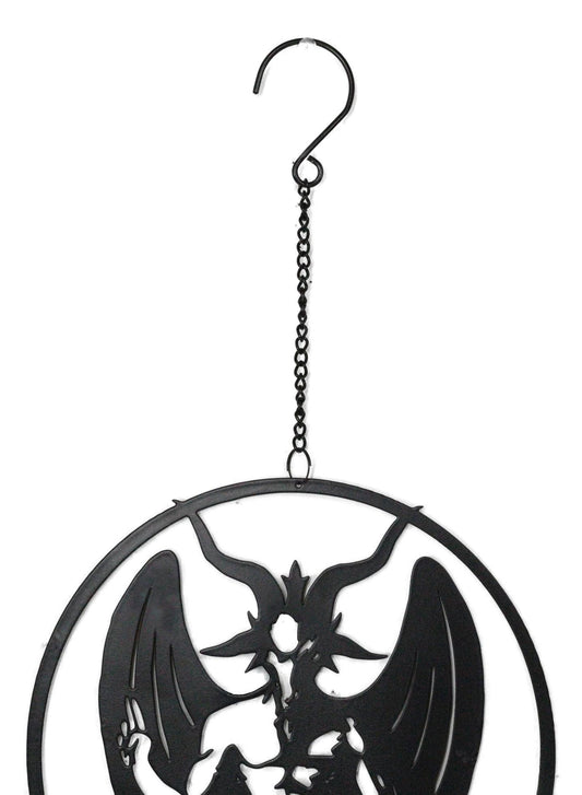 Macabre Wicca Sabbatic Goat Baphomet Pentagram Wall Hanging Decoration Chime