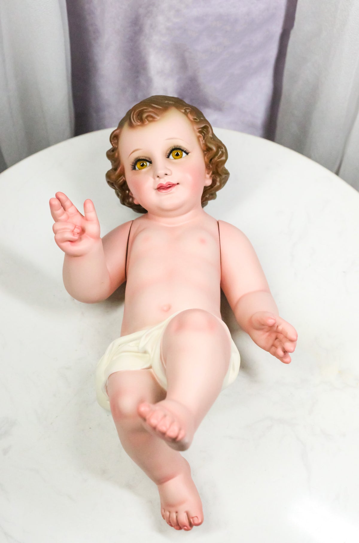 Nativity Christmas Realistic Infant Baby Jesus With Moving Hands Statue 12" L