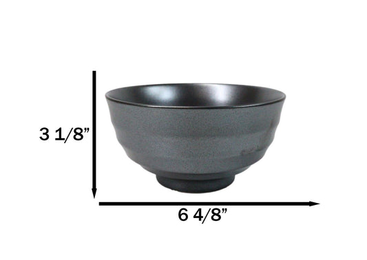 Pack Of 5 Black Clay Tetsu Kesho Ceramic Soup Salad Rice Donburi Poke Bowls 24oz