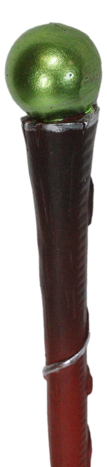 Sorcery Witchcraft Faux Wood Silver Scrollwork Golden Pearl Magic Wand 14"L