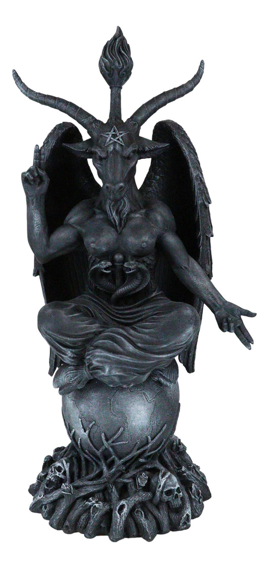 Faux Stone 3 Feet Oversized Sabbatic Goat Baphomet Statue - Ebros Gift