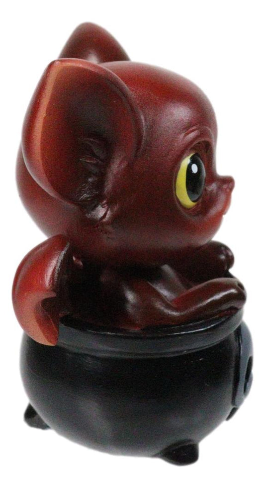 Red Scarlex Drake Potion Pals Small Baby Dragon Imp Sitting in Cauldron Figurine