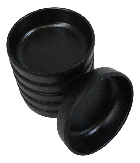 Pack Of 6 Black Silk Melamine Condiments Sauce Bowls Small Banchan Dishes 3.5"D