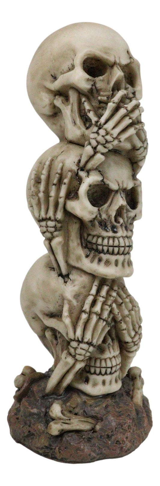 Triple Stacked Funny See Hear Speak No Evil Skulls Family Home Decor Figurine