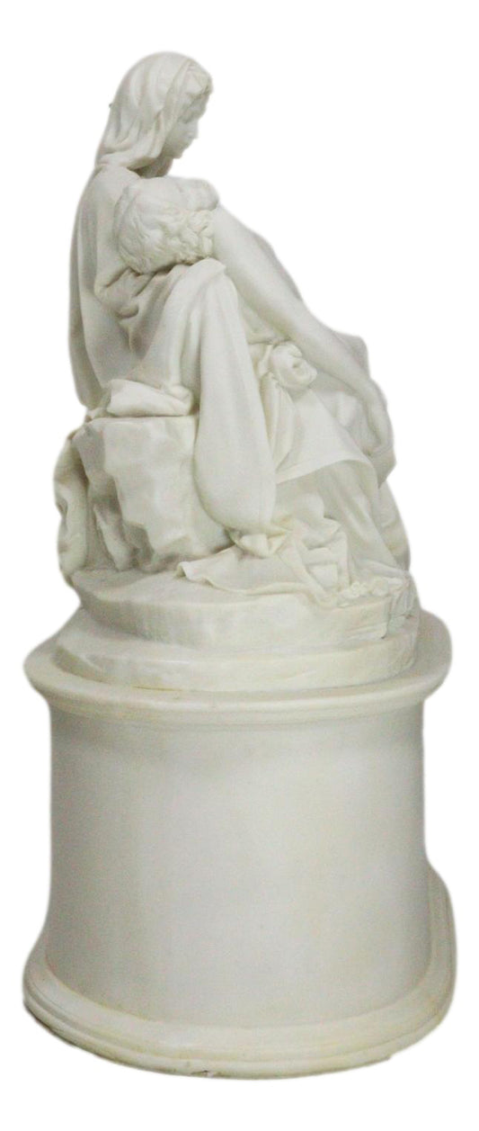 Ebros Gift White Catholic La Pieta Cremation Urn Devotional Figurine 14.75"Tall 300 Cubic Inches Capacity Bottom Load Feature - Ebros Gift