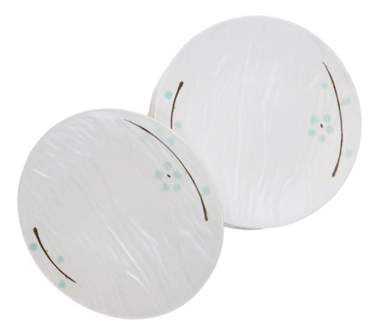 Set Of 6 Yukino Hana Snowflakes Melamine Appetizer Dessert Salad Round Plates 7"