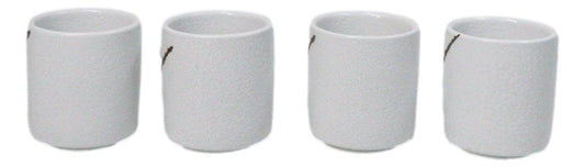 Set of 4 Yukino Hana Snow Flowers Art Porcelain 1.25oz Ochoko Yuzu Sake Cups