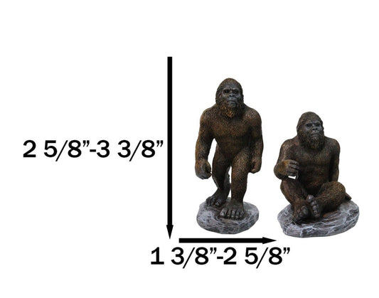 Set of 4 Forest Mythical Creature Sasquatch Big Foot Cryptid Apes Figurines - Ebros Gift