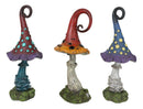 Enchanted Fairy Garden 9.5"H Spotted Toadstool Mushrooms Figurine Set of 3