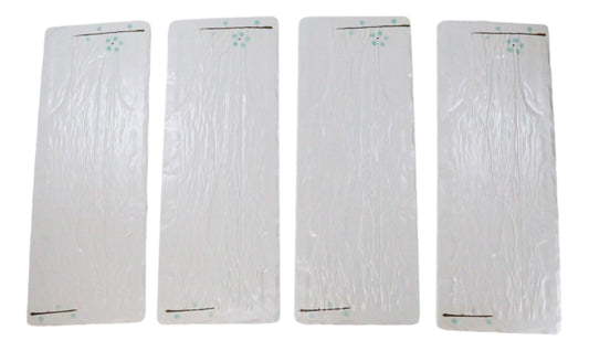 Set Of 4 Modern Yukino Hana Snowflakes Melamine Large Serving Platters 16" Long