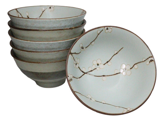 Made In Japan Ceramic Soushun Sakura Cherry Blossoms Medium Tayo Bowls 20oz