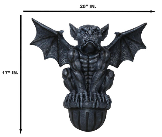 Ebros Large Gothic Winged Gargoyle On Ledge Wall Decor Hanging Sculpture 20"W - Ebros Gift