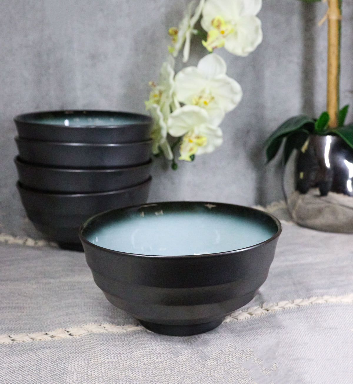 Pack Of 5 Blue Sky Seikai Art Ceramic Soup Salad Rice Donburi Poke Bowls 24oz