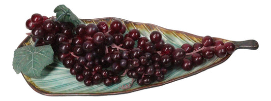Green Midori Kannyu Collection Ceramic Leaf Shaped Large Serving Platter 16"L