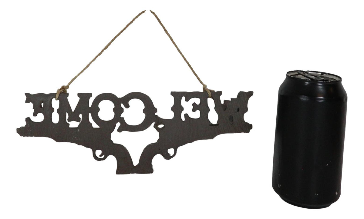 Rustic Western Texas Lone Star Dual Revolver Pistols Welcome Sign Wall Decor
