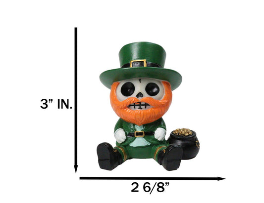 Furry Bones Leppy The Lucky Green Irish Leprechaun Skeleton Gold Pot Figurine