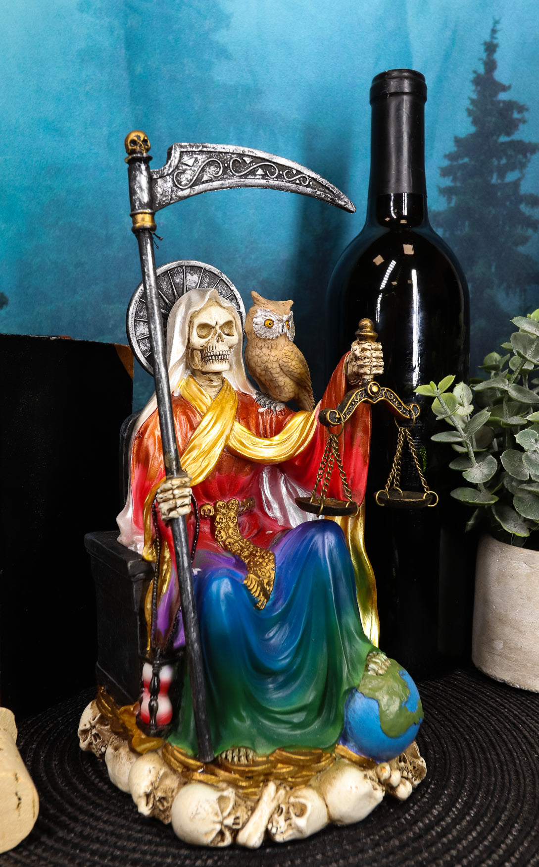 Ebros Rainbow Robe All Powerful Holy Death Santa Muerte Day of The Dead Figurine