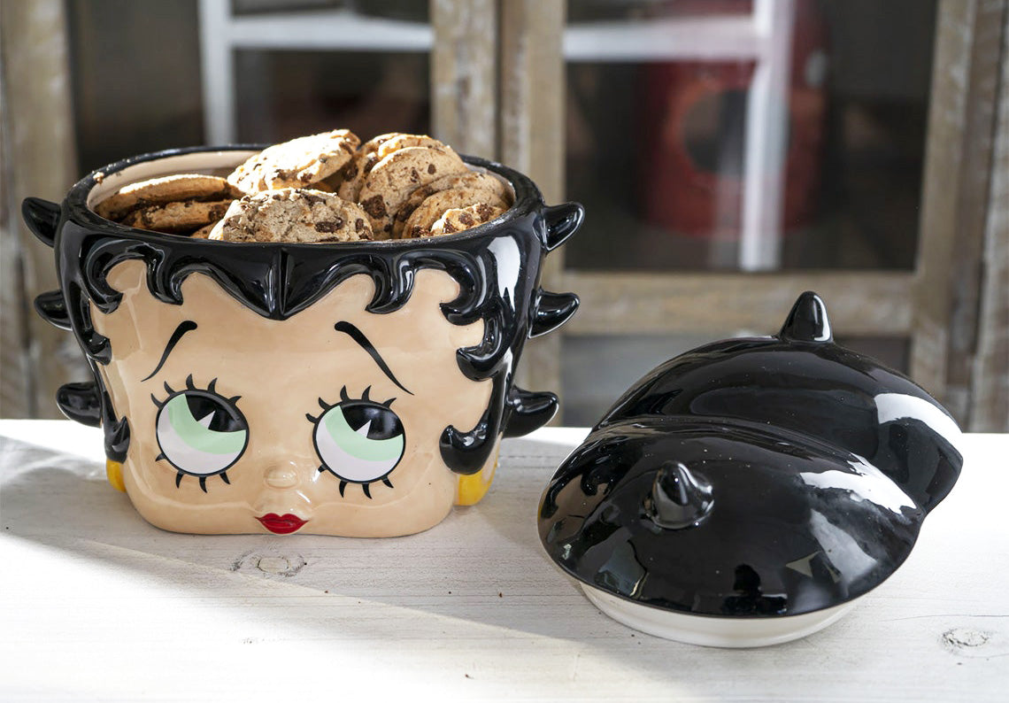 Vintage Comical Shy Betty Boop Head Ceramic Cookie Jar Collectible