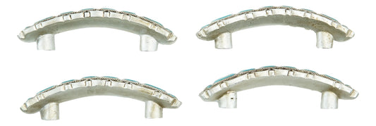 Set Of 4 Southwestern Turquoise Rocks Braided Ropes Cabinet Bar Pulls 6.5"L