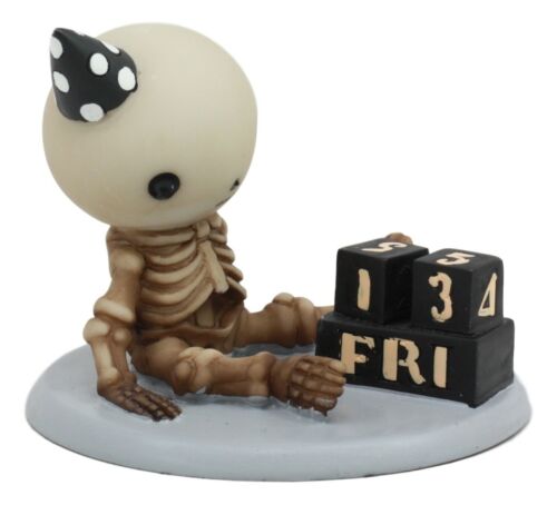 Ebros Eternal Friday 13th Birthday Celebration of Lucky The Skeleton Statue 3.5" Long The Unfortunate Luck of The Lightning Rocker Collectible Figurine - Ebros Gift