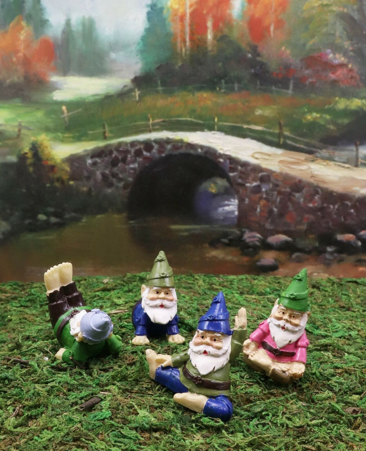 Ebros Set of 4 Mini Yoga Garden Gnomes Miniature Figurines