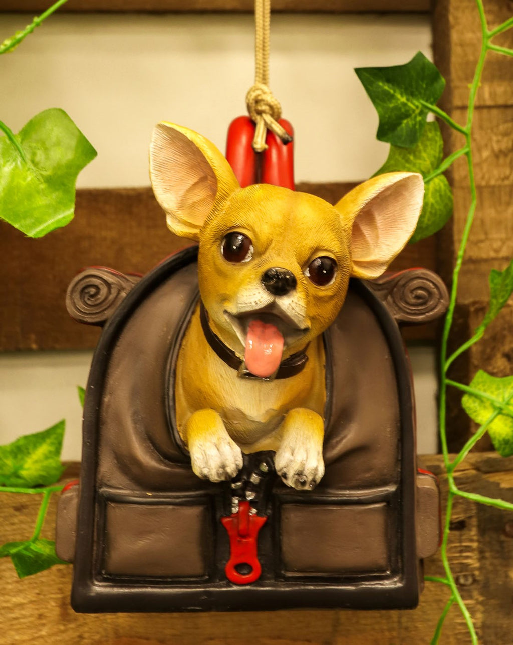 Ebros Gift Cute Teacup Chihuahua In Dog Purse Bird Feeder With Hanging