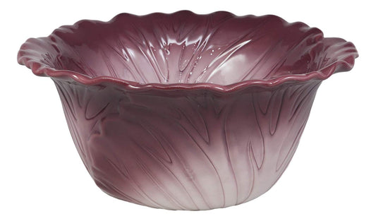 Ebros 12.75"Wide Home Decor Accent Red Cabbage Leaf Fruit Or Salad Serving Bowl - Ebros Gift