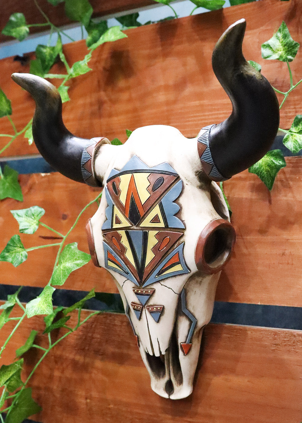 新品タグ付き✨Ameri Vintage COW PATTERN SK Rustic Western Southwest Vector Arrows Tiki Art Bison Bull Cow