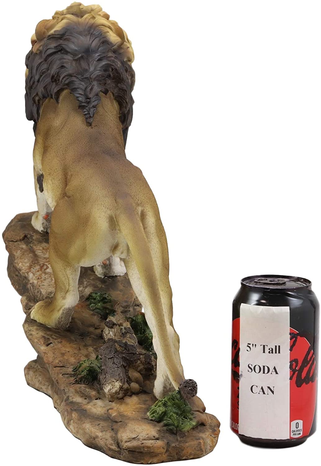 Large African Wildlife King Lion Simba Ascending On Pride Rock Statue 16.25"L