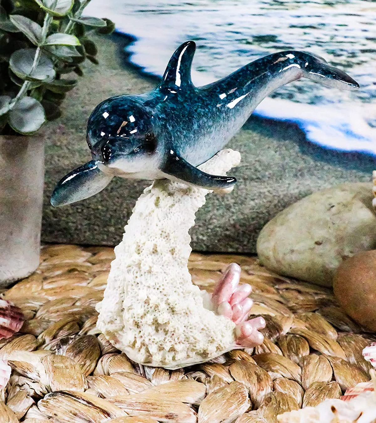 Ebros Marine Ocean Bottlenose Dolphin Swimming Under Sea Figurine Collectible