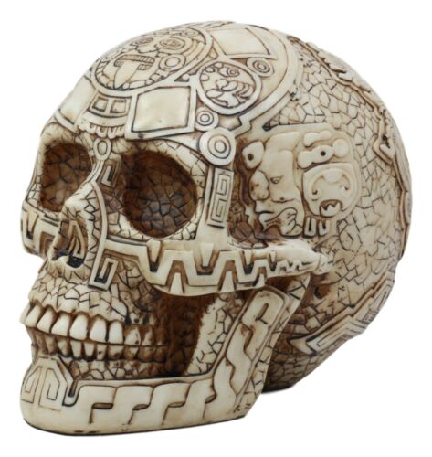 Ebros DOD Mesoamerican Maya Aztec Gods Skull Statue Tribal Tattoo Figurine - Ebros Gift