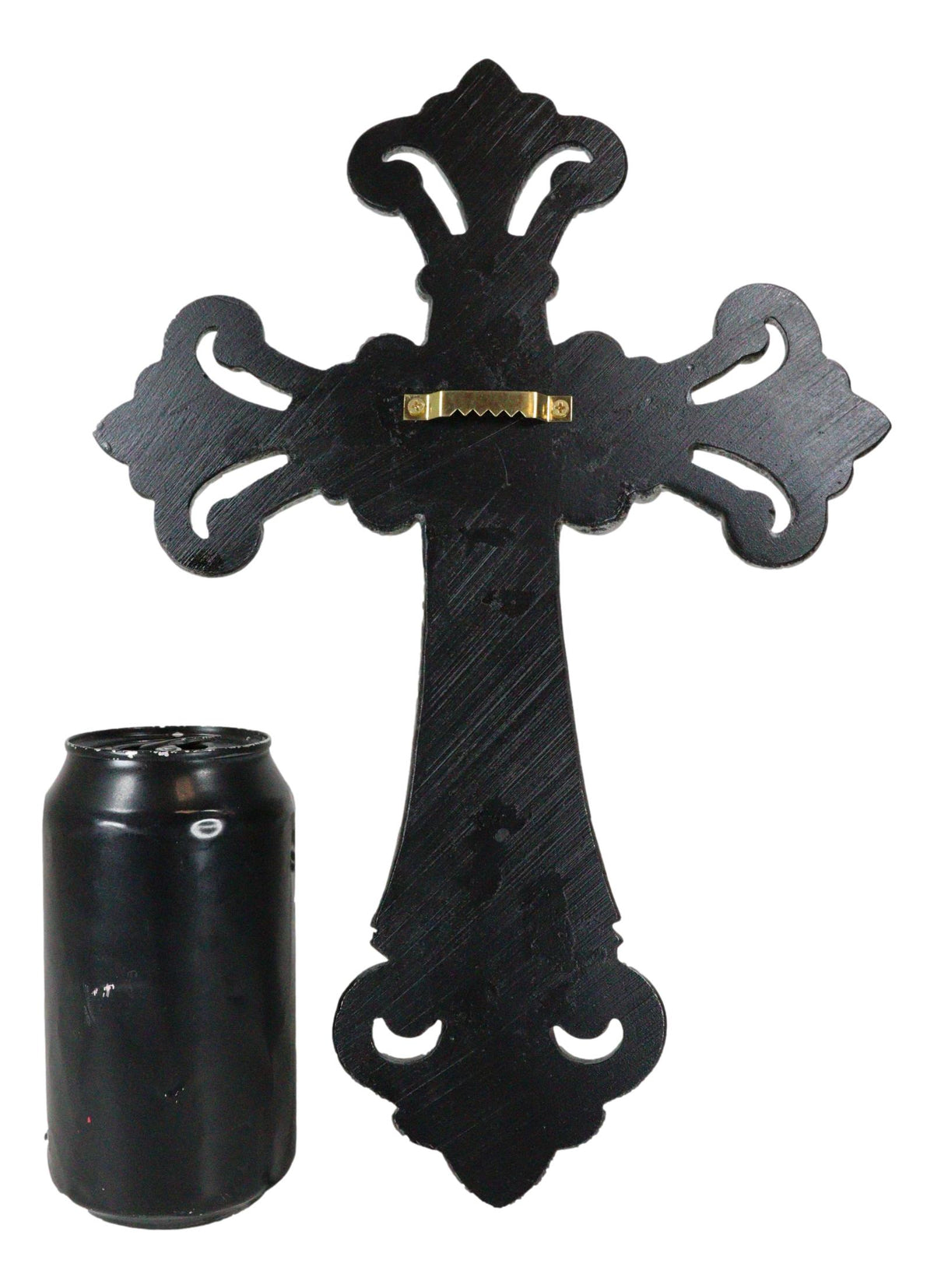 Southwestern Silver Tuscan Fleur De Lis Scrollwork Turquoise Rocks Wall Cross - Ebros Gift