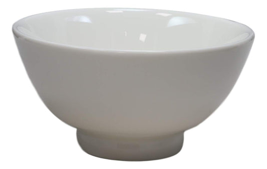 Sleek White Double Walled Porcelain Rice Miso Dessert Soup Bowls 10oz 5"D Set 6