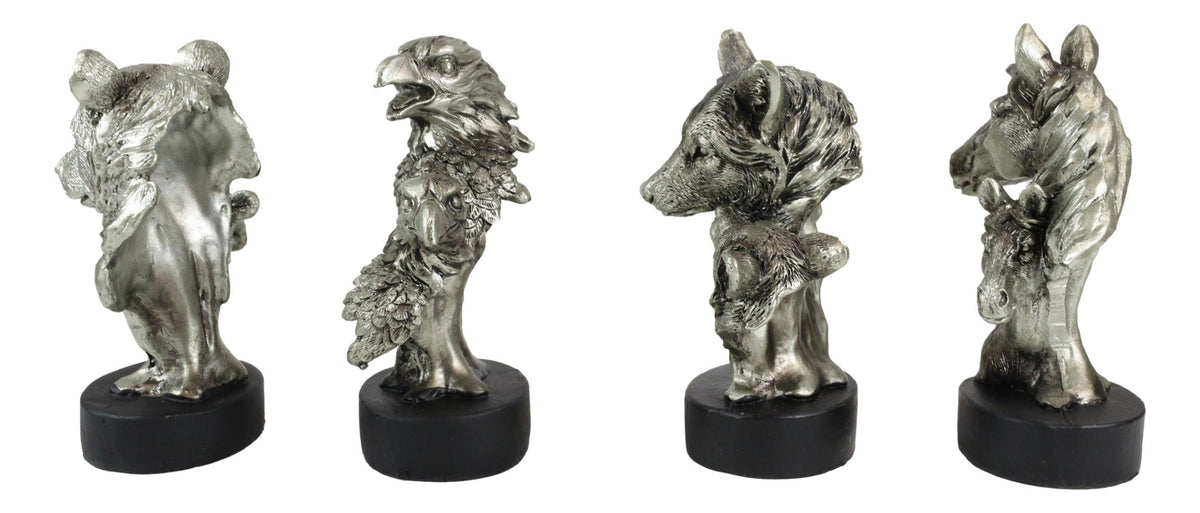 Ebros Wolf Pup Eagle Eaglet Black Bear Cub Horse Foal Busts Mini Figurines