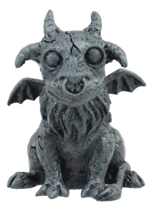 Gothic Winged Guardian Baby Goat Gargoyle Statue Faux Stone Resin Small 2.5"H - Ebros Gift