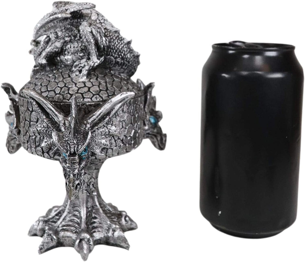 Ebros Dragon Trilogy Guarding Sleeping Wyrmling Decorative Jewelry Box Figurine
