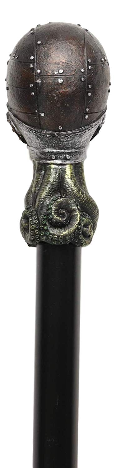 Ebros Steampunk Robotic Kraken Cthulhu Octopus Swagger Stick Cane Staff 38" Long Decorative Costume Prop Victorian Industrial Sci Fi Decor Collectible Figurine NOT for Medical Walking Assistance