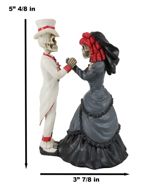 Day Of The Dead Wedding Skeleton Couple Bride and Groom Statue Love Never Dies