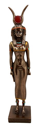 Ebros Egyptian Queen Goddess Isis Ra Decorative Figurine 9"H In Faux Bronze Sculpture - Ebros Gift