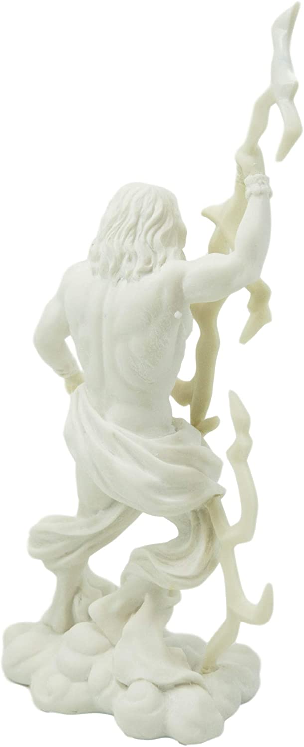 Ebros Greek God Zeus Jupiter On Clouds Holding Lightning Bolt Statue 11.25" H - Ebros Gift