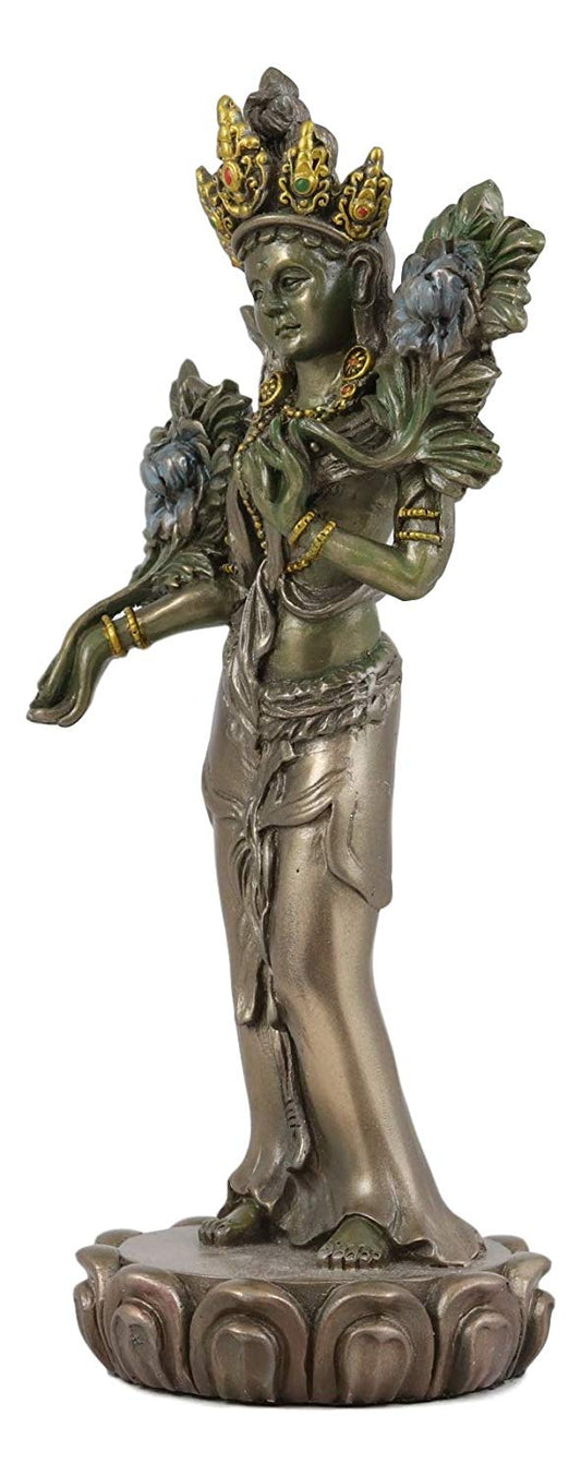 Ebros Tibet Buddha White Tara Goddess of Compassion and Healing Statue 8.25"H - Ebros Gift