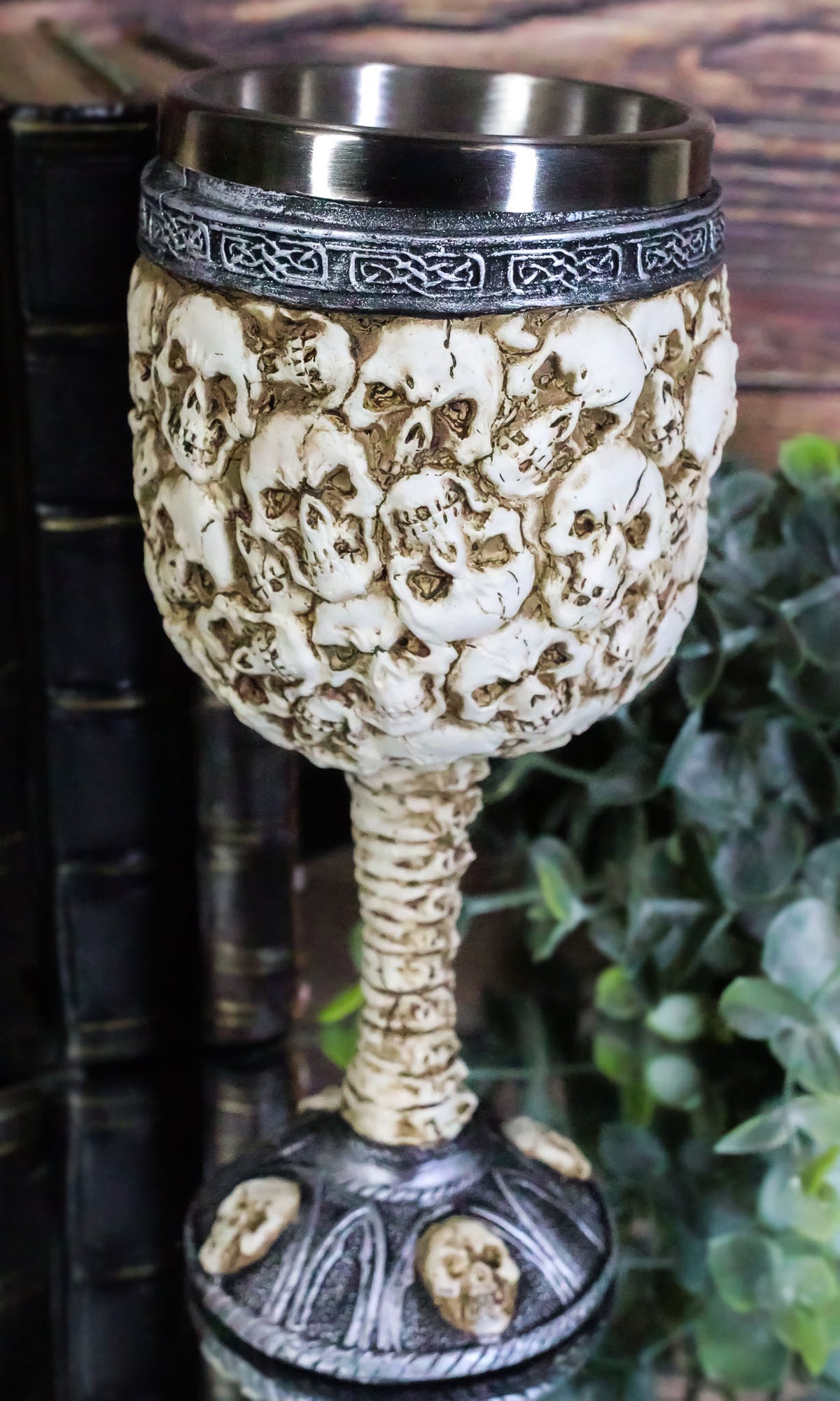 Ossuary Skull Heaps Death Piled Skeletons Ghost 5oz Wine Drink Goblet Chalice