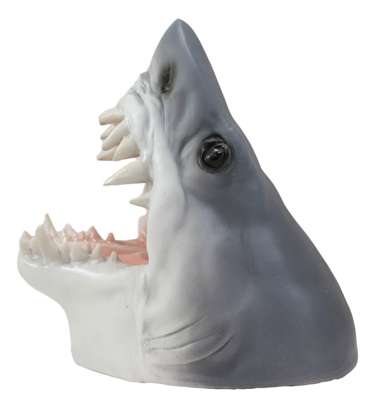 Ocean Marine Prehistoric Megalodon Shark Jaws and Teeth Wine Holder Caddy Statue