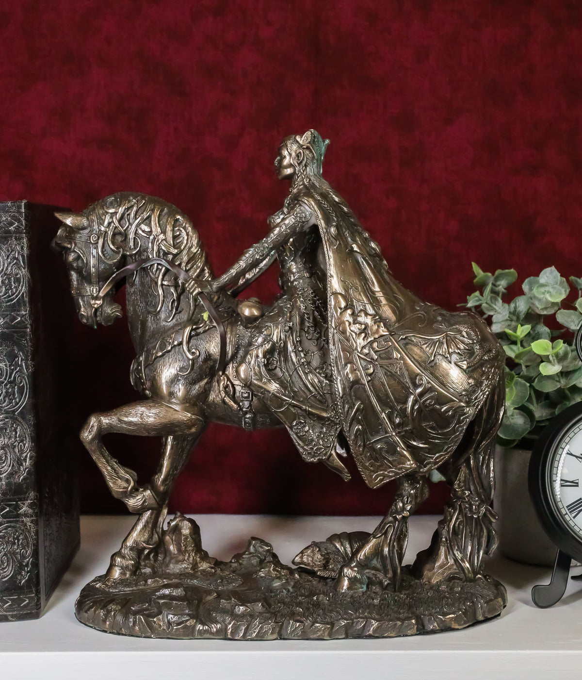 Ebros Celtic Irish Moon Goddess Rhiannon Riding Horse in Arberth Statue 10"H