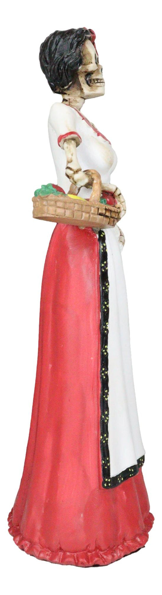 Day of The Dead Traditional Senorita Mexican Lady With Fruit Basket Figurine